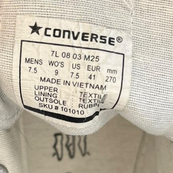 Unisex Converse Chuck Taylor All Star 7L 08 03 M25 Canvas Shoes SZ M7.5/W9 Black - Picture 6 of 6